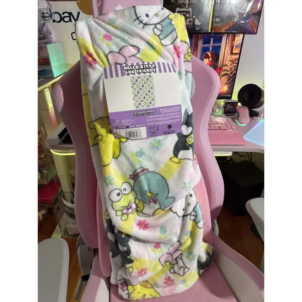 Hello Kitty & Friends Throw Blanket Silk Touch 50x70 Springy Keroppi 2024 Sanrio
